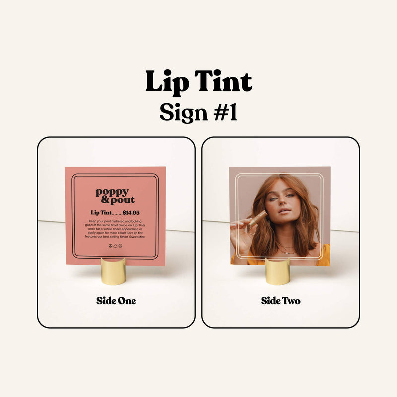 Poppy & Pout - Retailer Sign Pack, Lip Tint