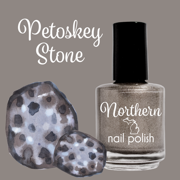 Northern Nail Polish - Petoskey Stone: Holo Taupe Vegan Nail Polish Eco Michigan