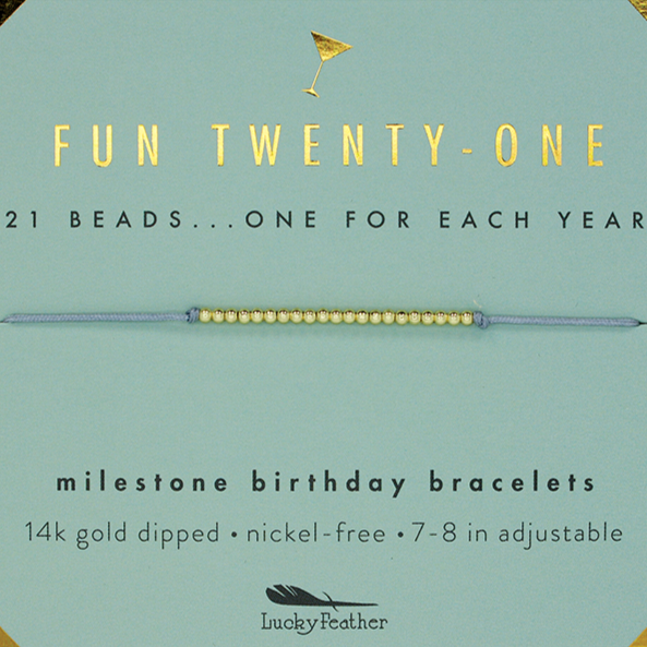 Lucky Feather Bracelet - "Fun Twenty-One"