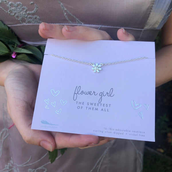 Flower Girl Necklace: Sweetest of them All with Card