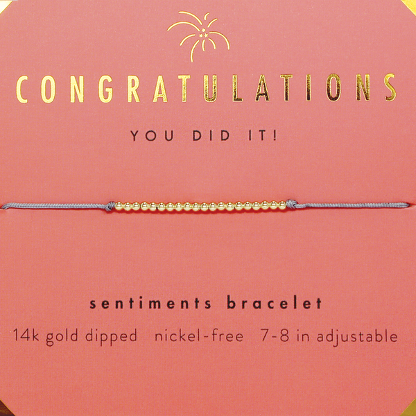 Lucky Feather Bracelet - "Congratulations"