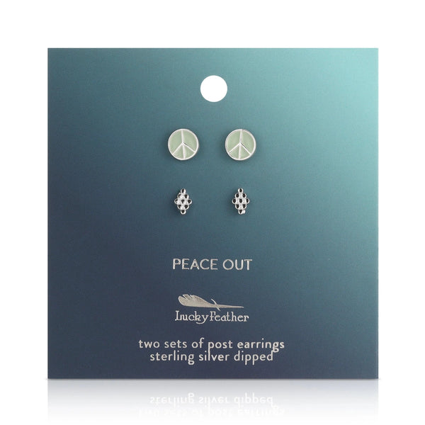 Lucky Feather Earring Set - Peace Out