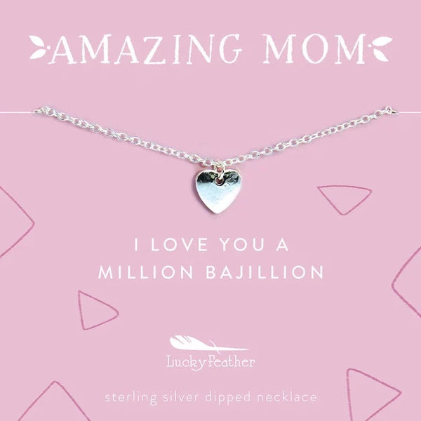 Amazing Mom Necklace w/ Card - Heart