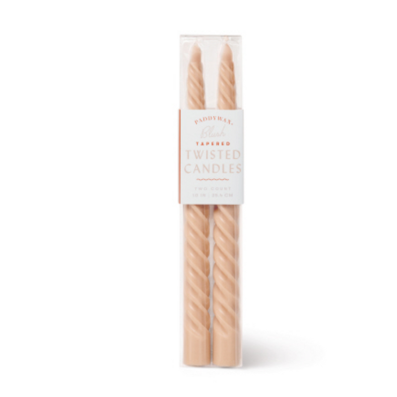 Twisted Taper Candle (Blush)