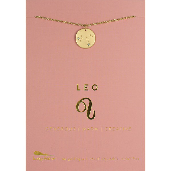 Lucky Feather Zodiac Necklace - Leo