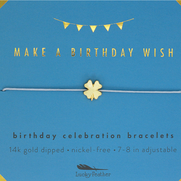 Lucky Feather Bracelet - "Make A Birthday Wish"